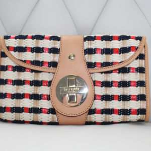Kate Spade rafia straw basket woven rare clutch